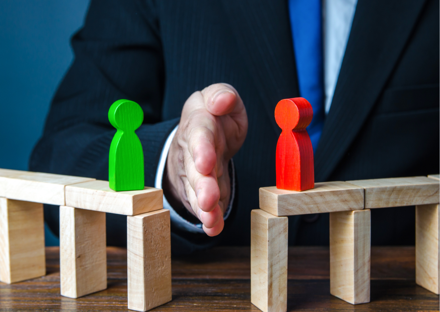 A team leader resolving conflict between two parties